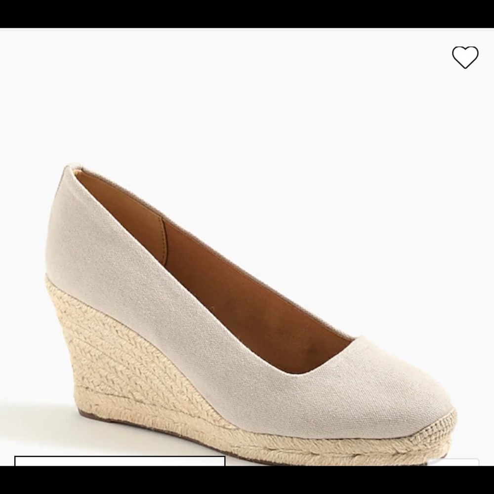 J. Crew Factory Tan Canvas Espadrille Wedges